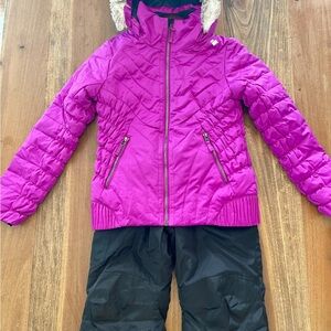 Obermeyer Pink and Black Puffer Jacket for Cold Weather